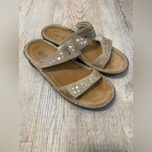 Naot Beige Sandals with Geometric Cutouts